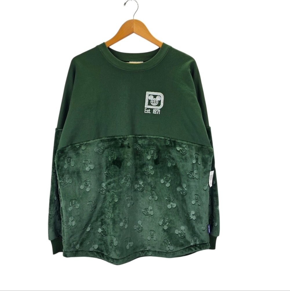 Mickey Mouse Sweatshirt Spirit Jersey Adults Walt Disney World Green Medium M